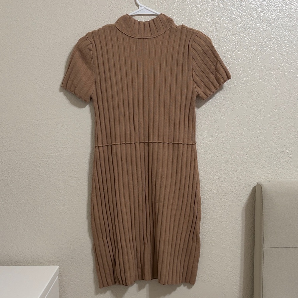 Free People Tan Ribbed Button Dress - Picture 2 of 2